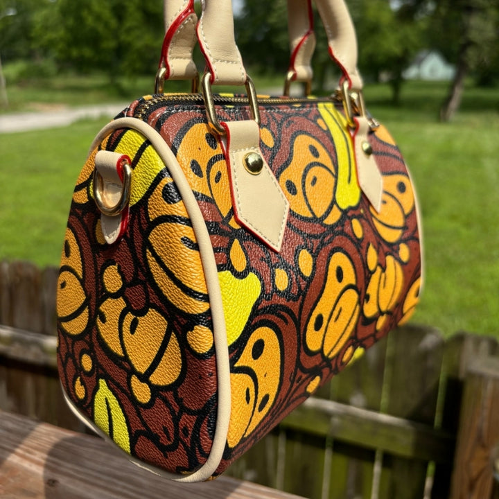 Monkey Business Mini Duffie Bag  – Trendy Compact Everyday Handbag